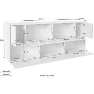 Madia 7 ante per Soggiorno Moderna 200×41,4x86cm – ENIGMA