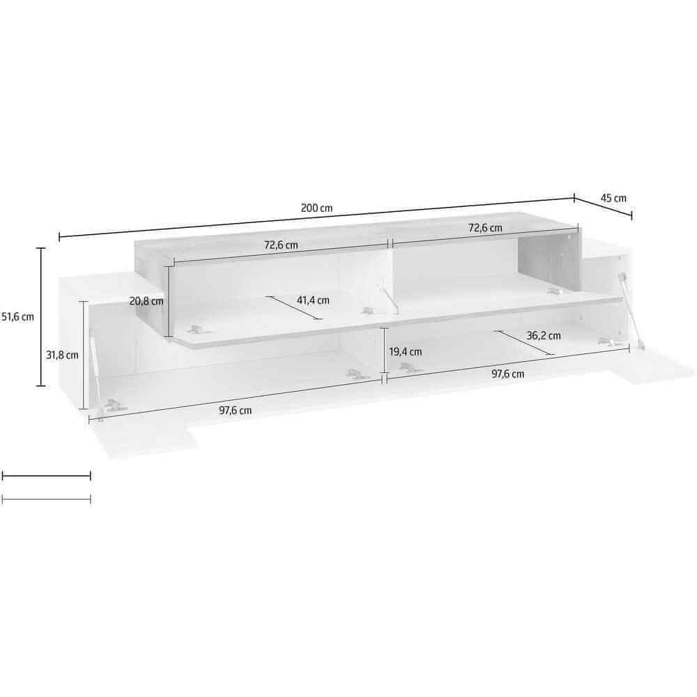 Mobile Porta Tv Moderno 200x45x51,5cm – CELESTIA
