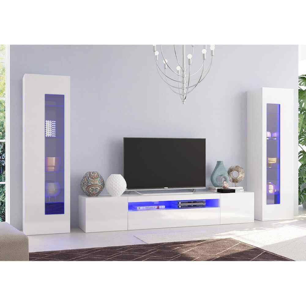Parete Attrezzata Moderna per Soggiorno 300x40x162cm – FUSION