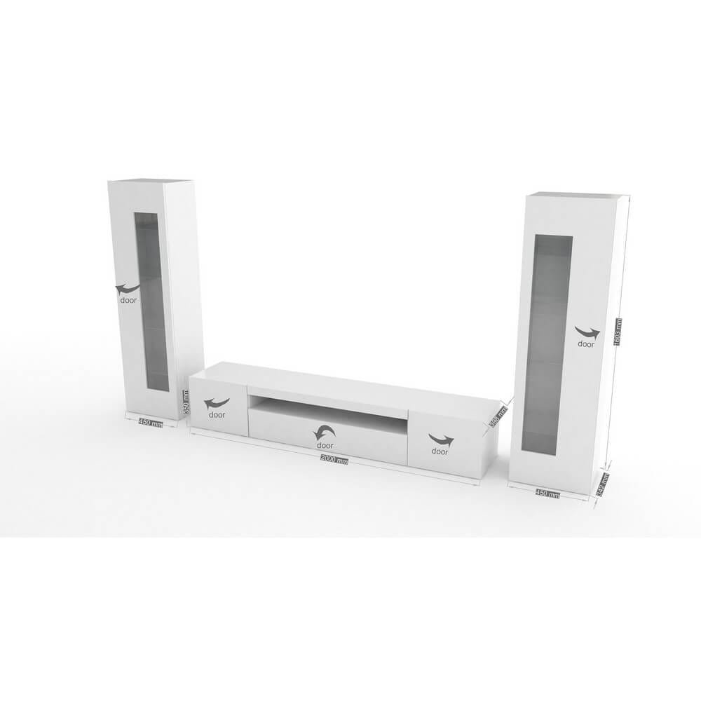 Parete Attrezzata Moderna per Soggiorno 300x40x162cm – FUSION