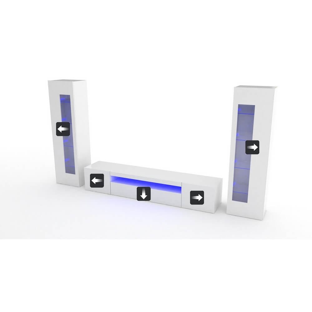 Parete Attrezzata Moderna per Soggiorno 300x40x162cm – FUSION