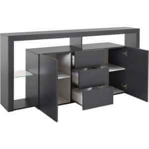 Madia moderna 2 ante con 3 cassetti 180x40x80cm – SOLSTICE