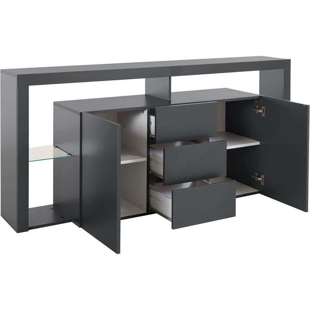 Madia moderna 2 ante con 3 cassetti 180x40x80cm – SOLSTICE