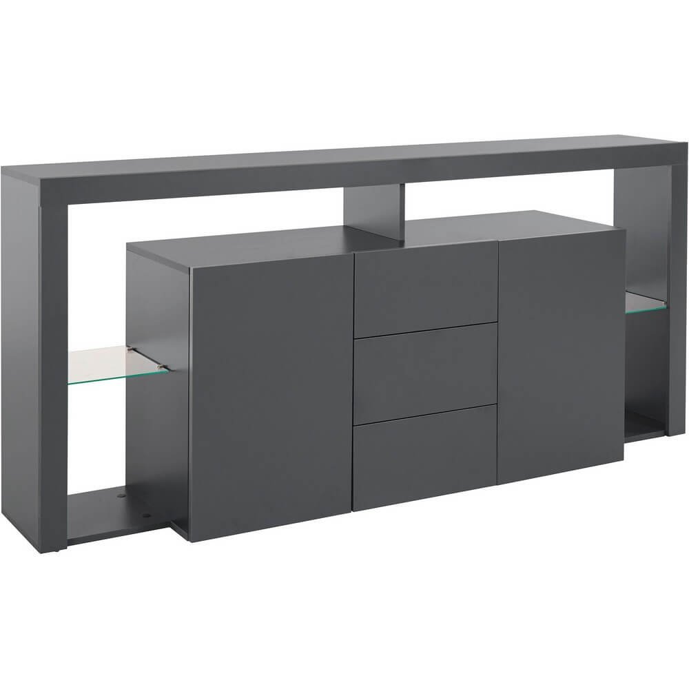 Madia moderna 2 ante con 3 cassetti 180x40x80cm – SOLSTICE