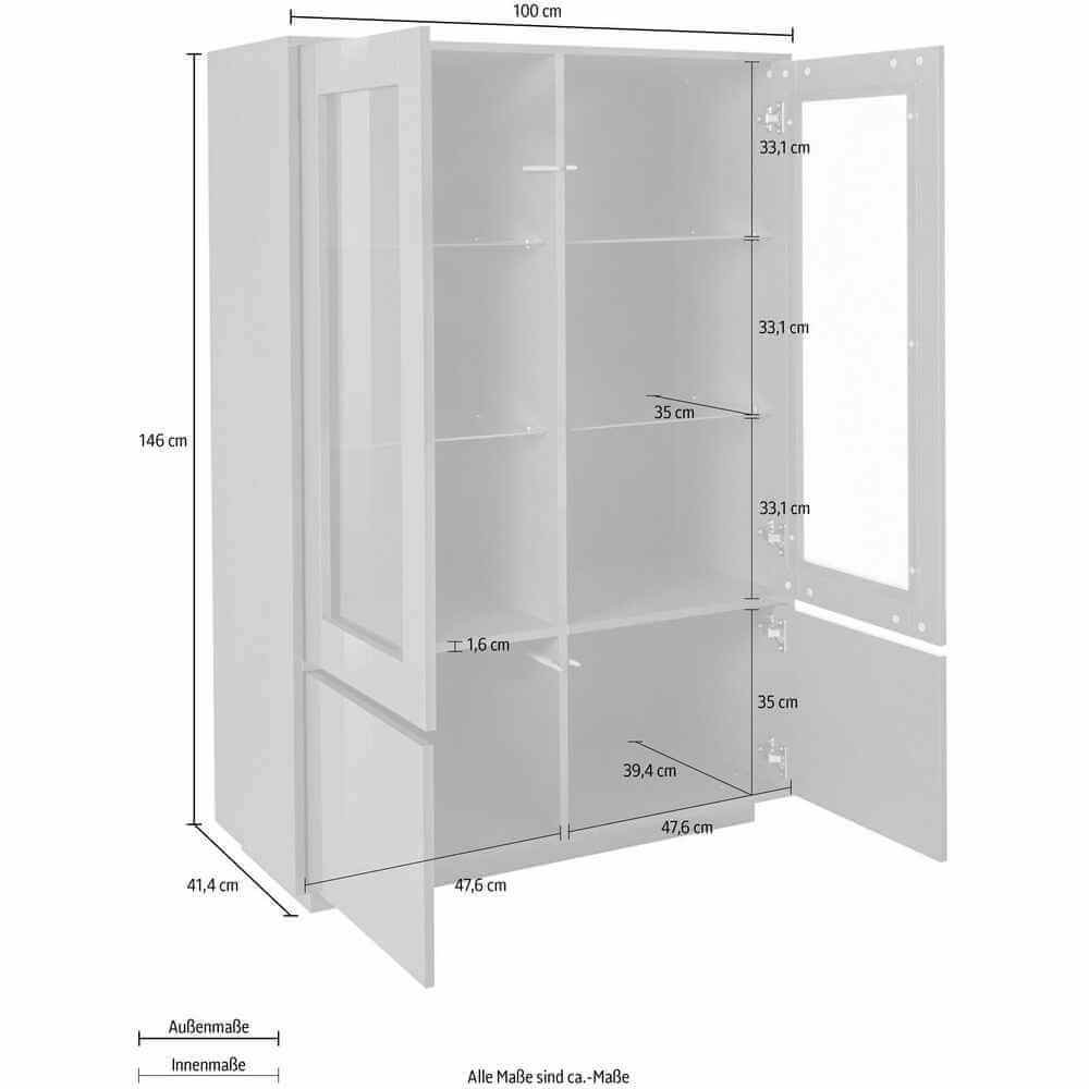 Vetrina Moderna per Soggiorno E Sala Da Pranzo 100,1×41,4x146cm – ENIGMA