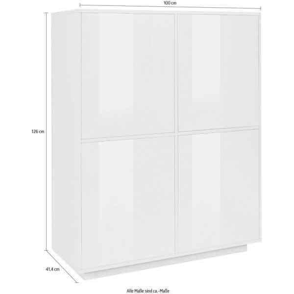 Madia 4 ante per Soggiorno Moderna 100,1×41,4x126cm – ENIGMA