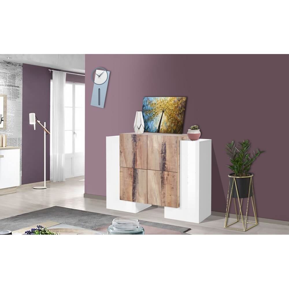 Madia 6 ante per Soggiorno Moderna 130×35/45x100cm – APEX