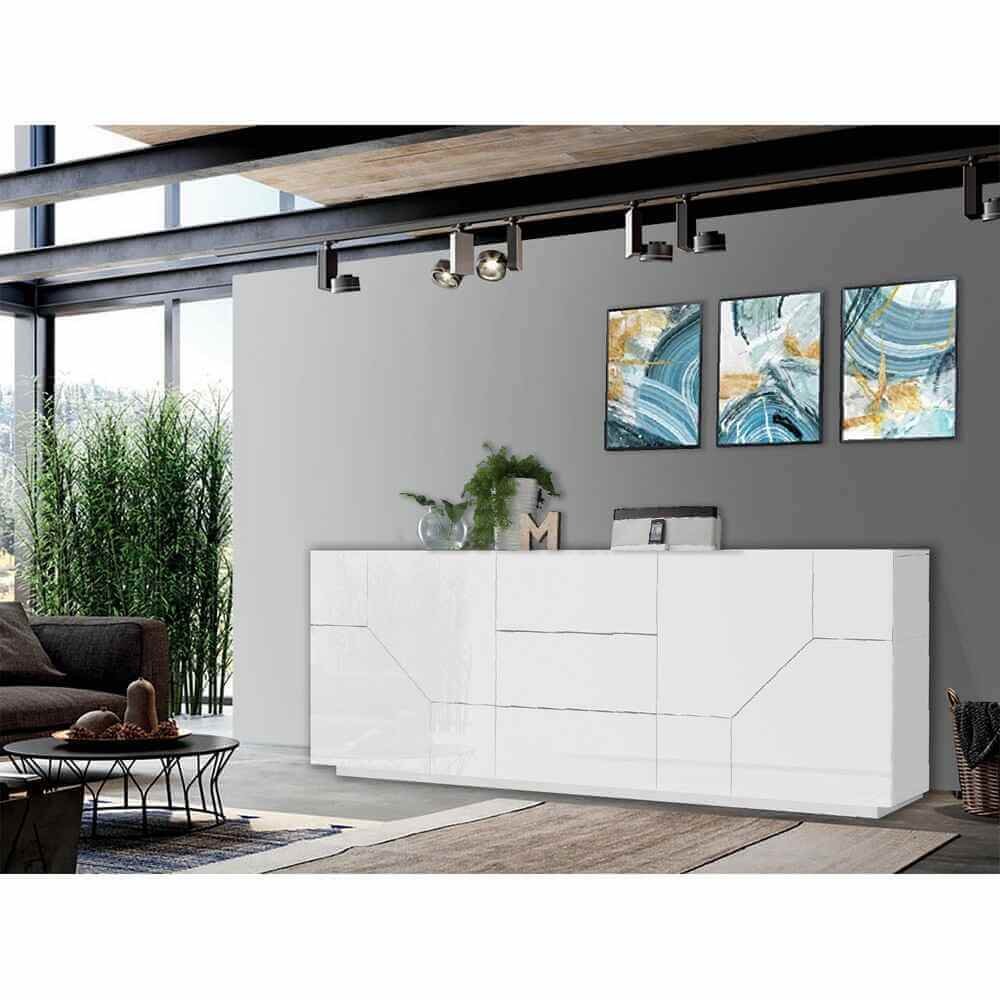 Madia 4 ante 3 cassetti per Soggiorno Moderna 2201,1x43x86cm – NEBULA