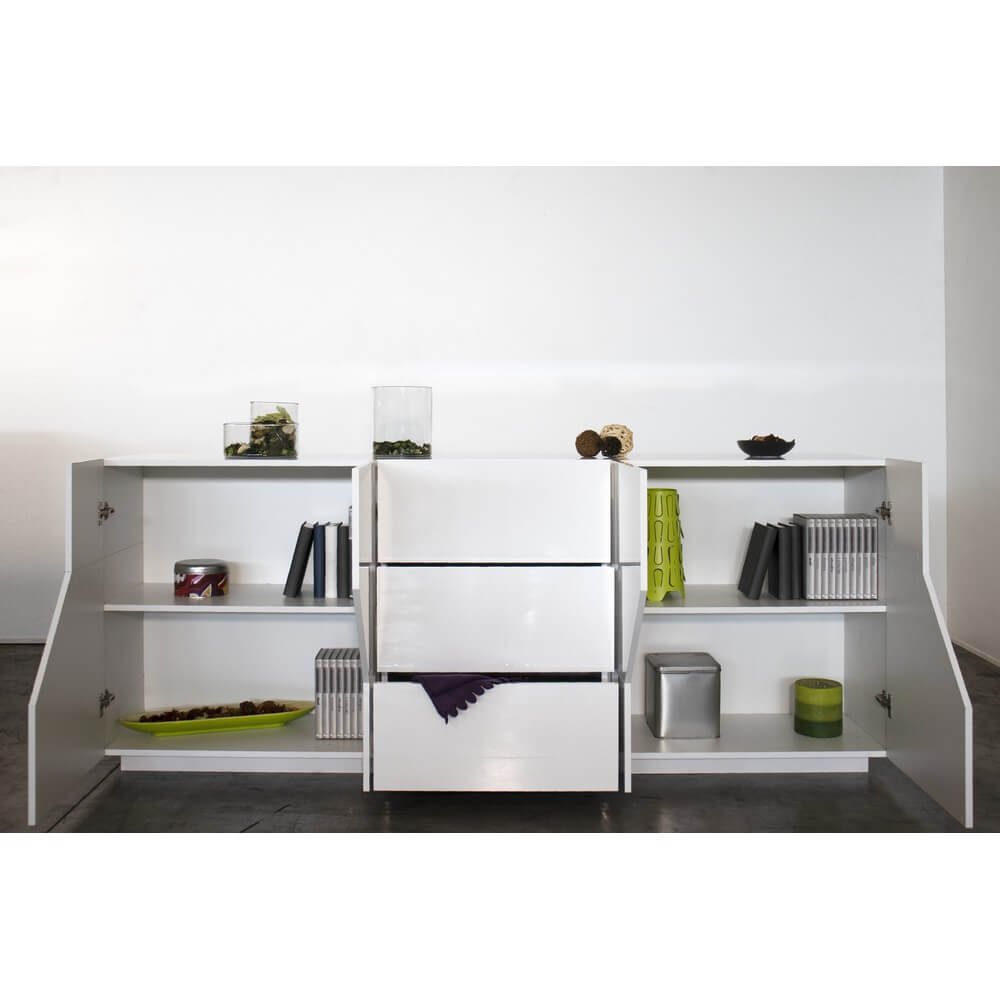 Madia 4 ante 3 cassetti per Soggiorno Moderna 2201,1x43x86cm – NEBULA