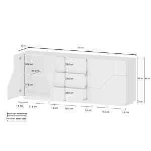 Madia 4 ante 3 cassetti per Soggiorno Moderna 2201,1x43x86cm – NEBULA