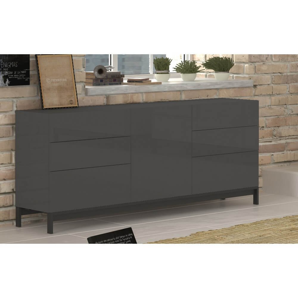Madia 1 anta 6 cassetti per Soggiorno Moderna 170x40x47,7cm – NEXUS