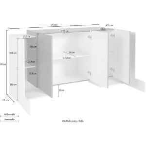 Madia 5 ante per Soggiorno Moderna 170×35/45x85cm – APEX