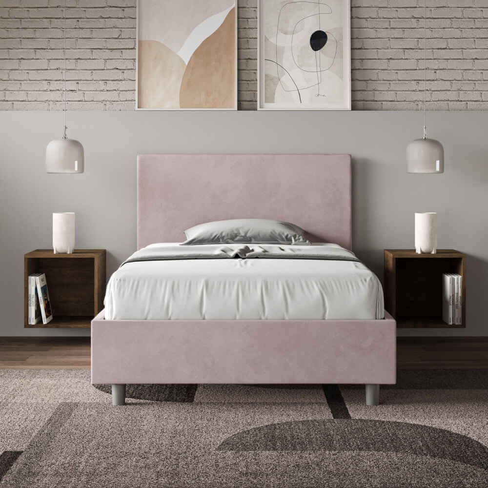 Letto una piazza e mezza rivestito in Microfibra – ADELE