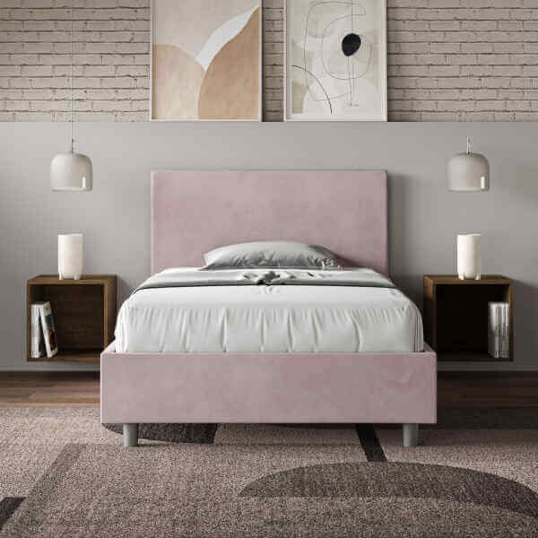 Letto una piazza e mezza rivestito in Microfibra – ADELE