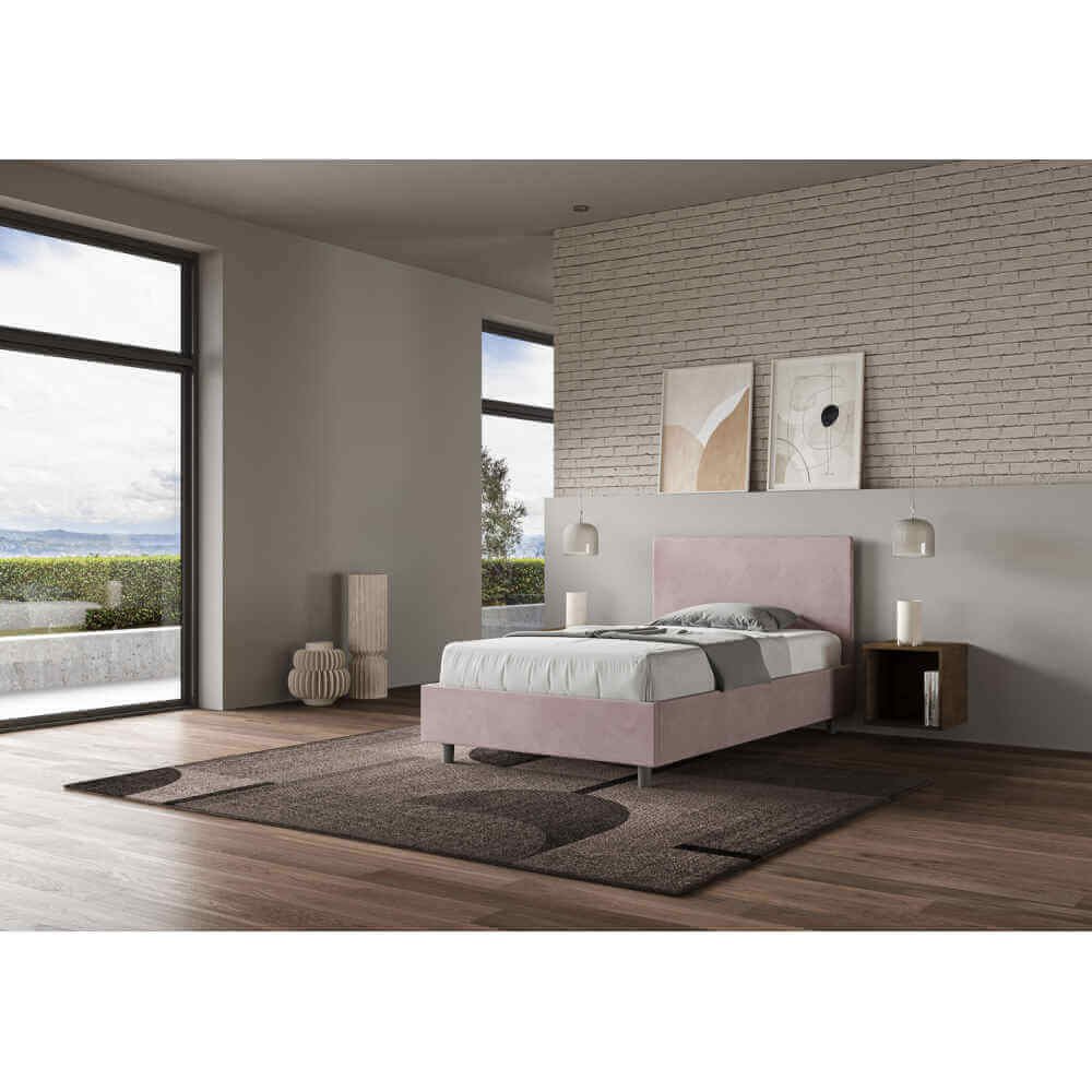 Letto una piazza e mezza rivestito in Microfibra – ADELE