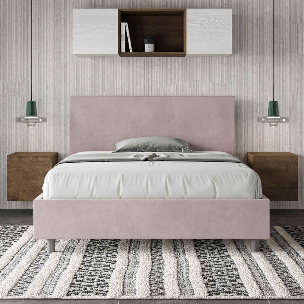 Letto Matrimoniale rivestito in Microfibra – ADELE