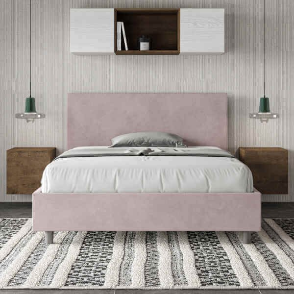 Letto Matrimoniale rivestito in Microfibra – ADELE