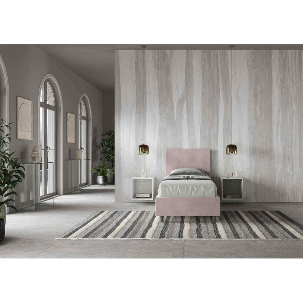 Letto Singolo rivestito in Microfibra – ADELE