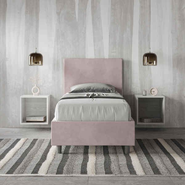 Letto Singolo rivestito in Microfibra – ADELE