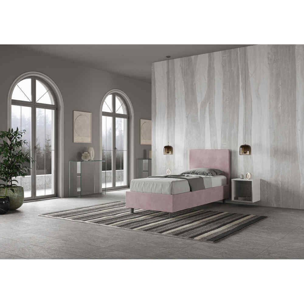 Letto Singolo rivestito in Microfibra – ADELE