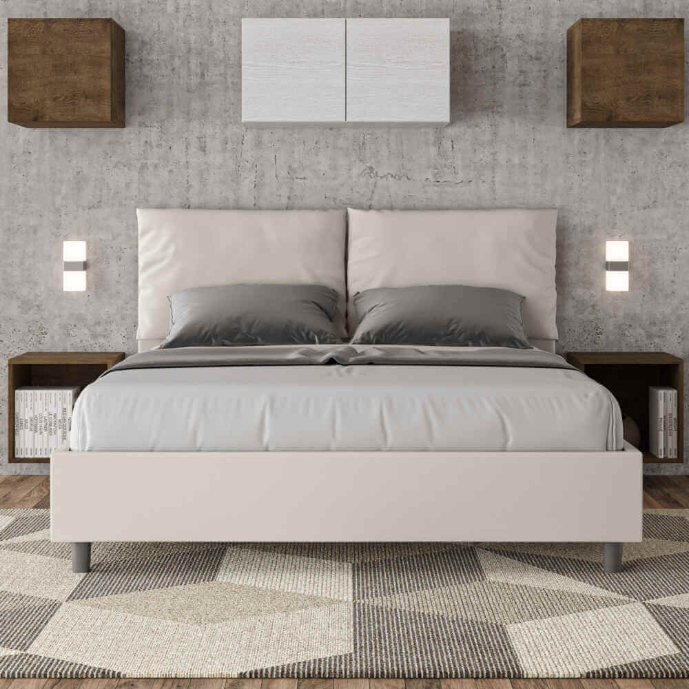 Letto Matrimoniale rivestito in Similpelle – ANTEA