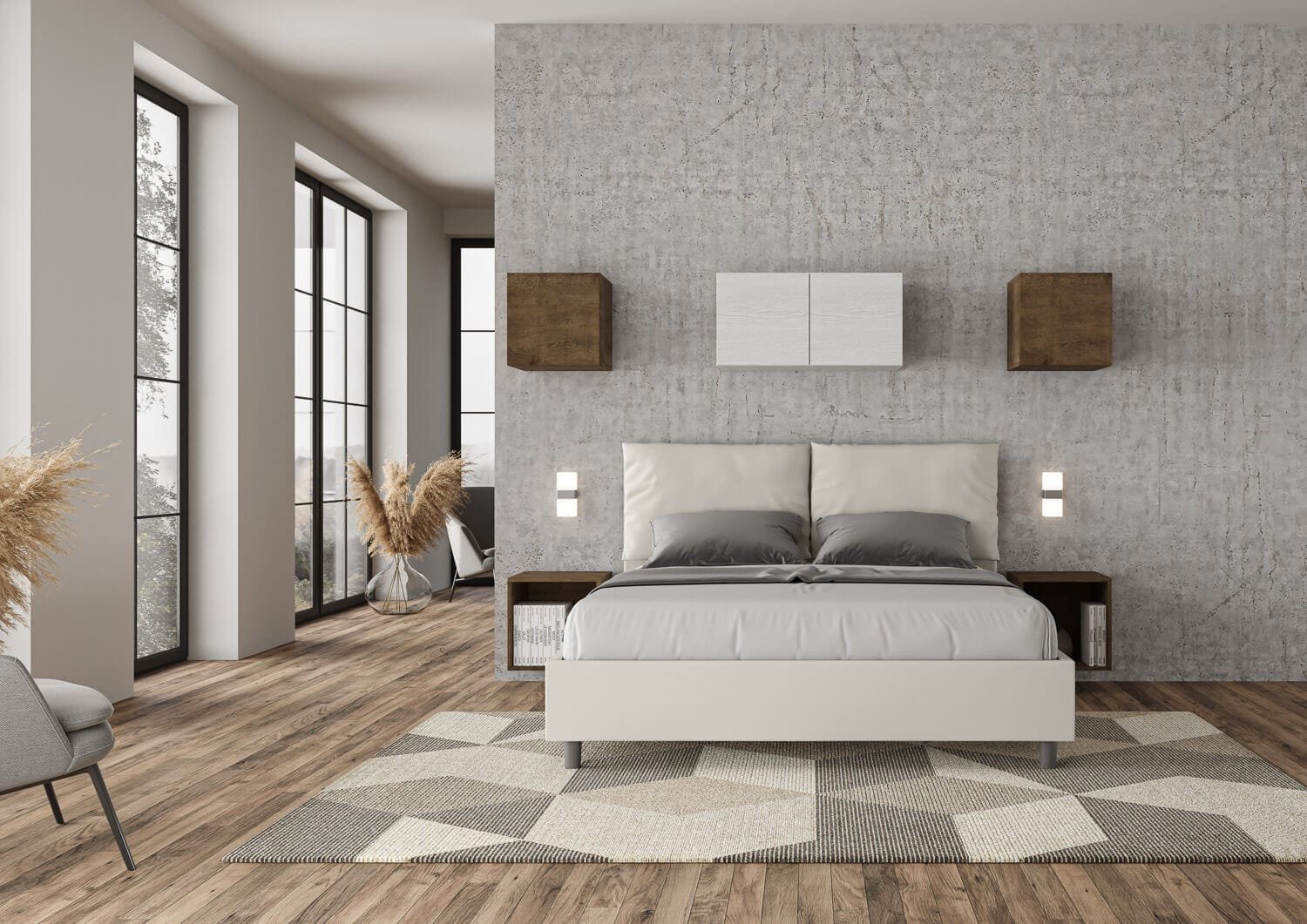 Letto Matrimoniale rivestito in Similpelle – ANTEA