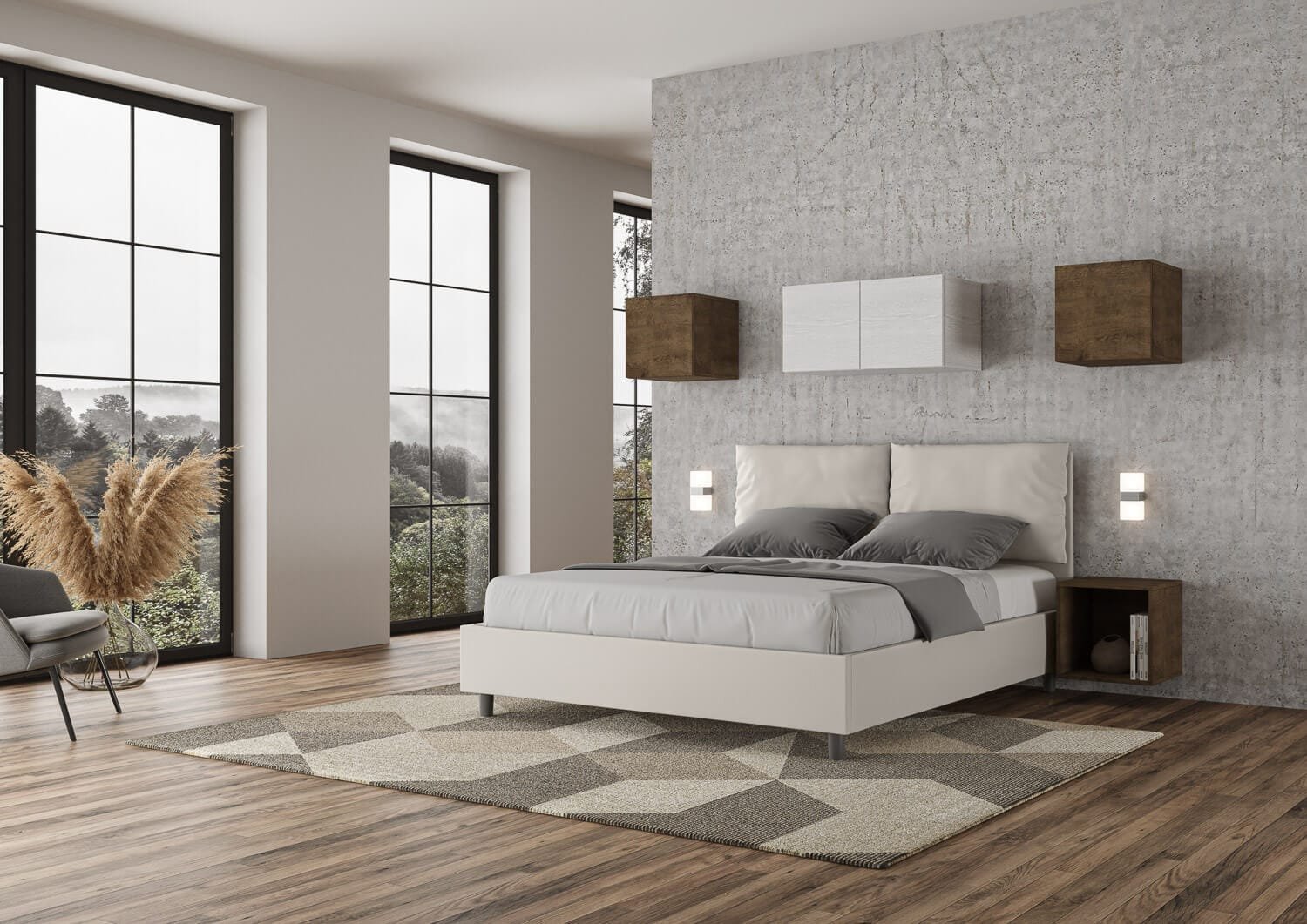 Letto Matrimoniale rivestito in Similpelle – ANTEA