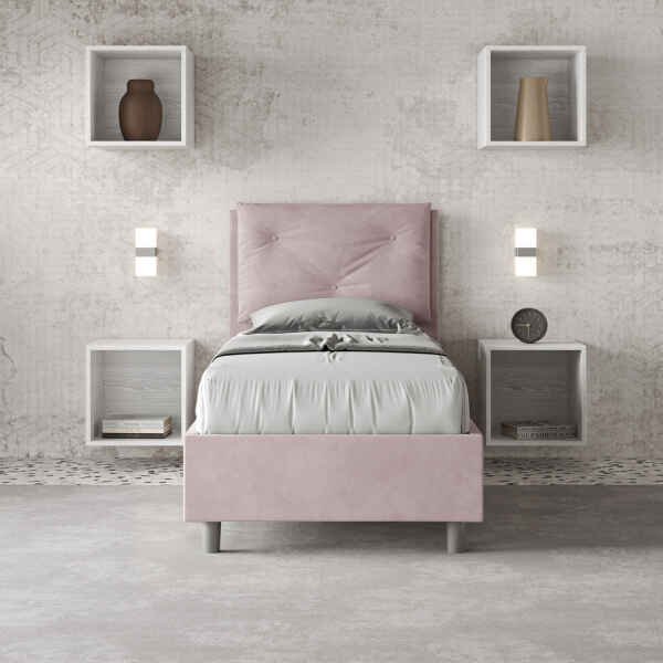 Letto Singolo rivestito in Microfibra – APPIA