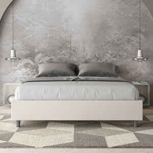 Letto Matrimoniale rivestito in Similpelle – AZELIA