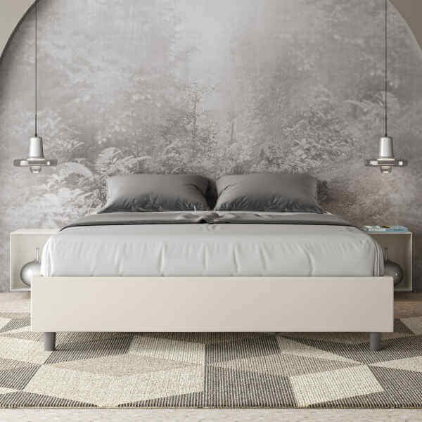 Letto Matrimoniale rivestito in Similpelle – AZELIA