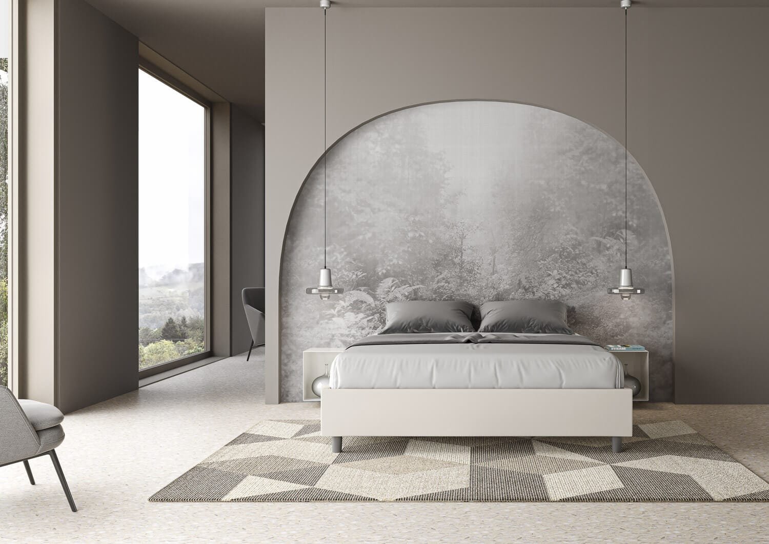 Letto Matrimoniale rivestito in Similpelle – AZELIA