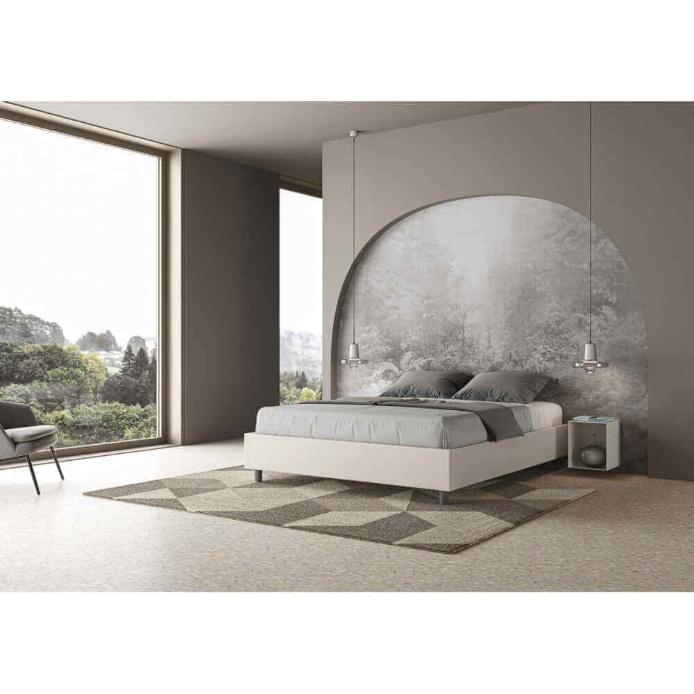 Letto Matrimoniale rivestito in Similpelle – AZELIA