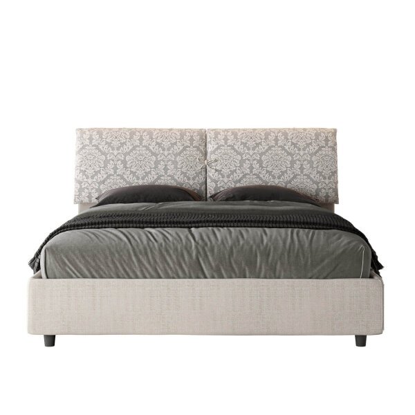 Letto Matrimoniale rivestito in Tessuto Agata – MADOS