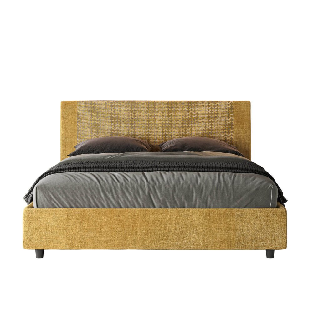 Letto Matrimoniale rivestito in Tessuto Labirinto – ROSAL