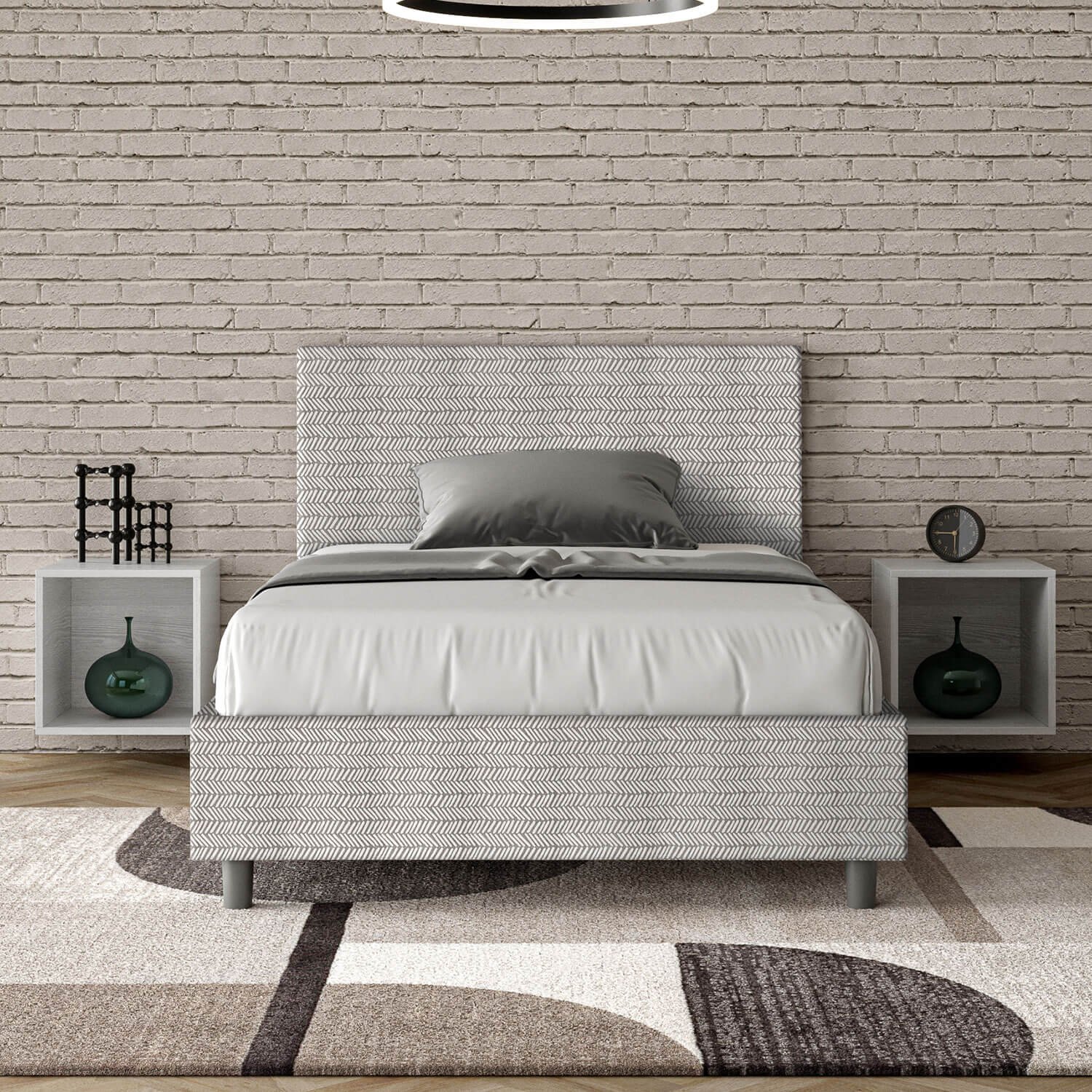 Letto una piazza e mezza rivestito in Tessuto Aragona – ADELE