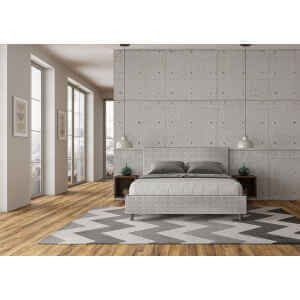Letto Matrimoniale rivestito in Tessuto Aragona – ADELE