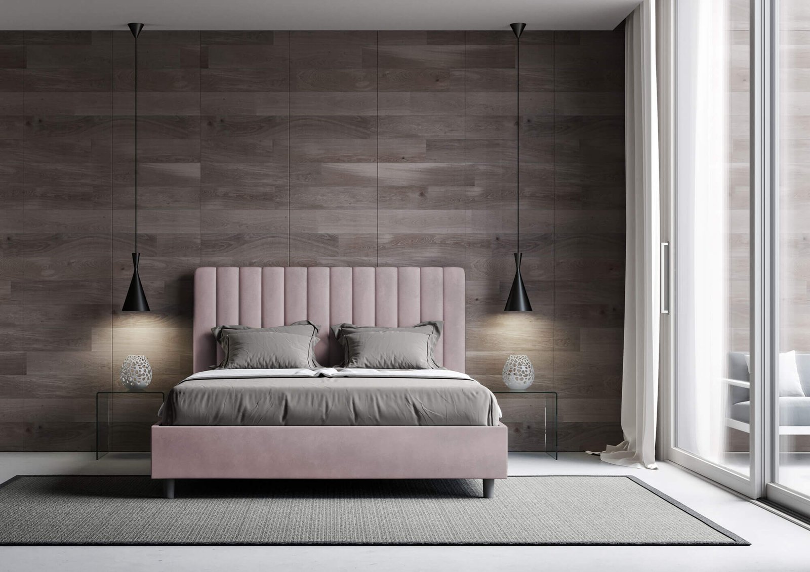 Letto alla Francese rivestito in Microfibra – AGUEDA