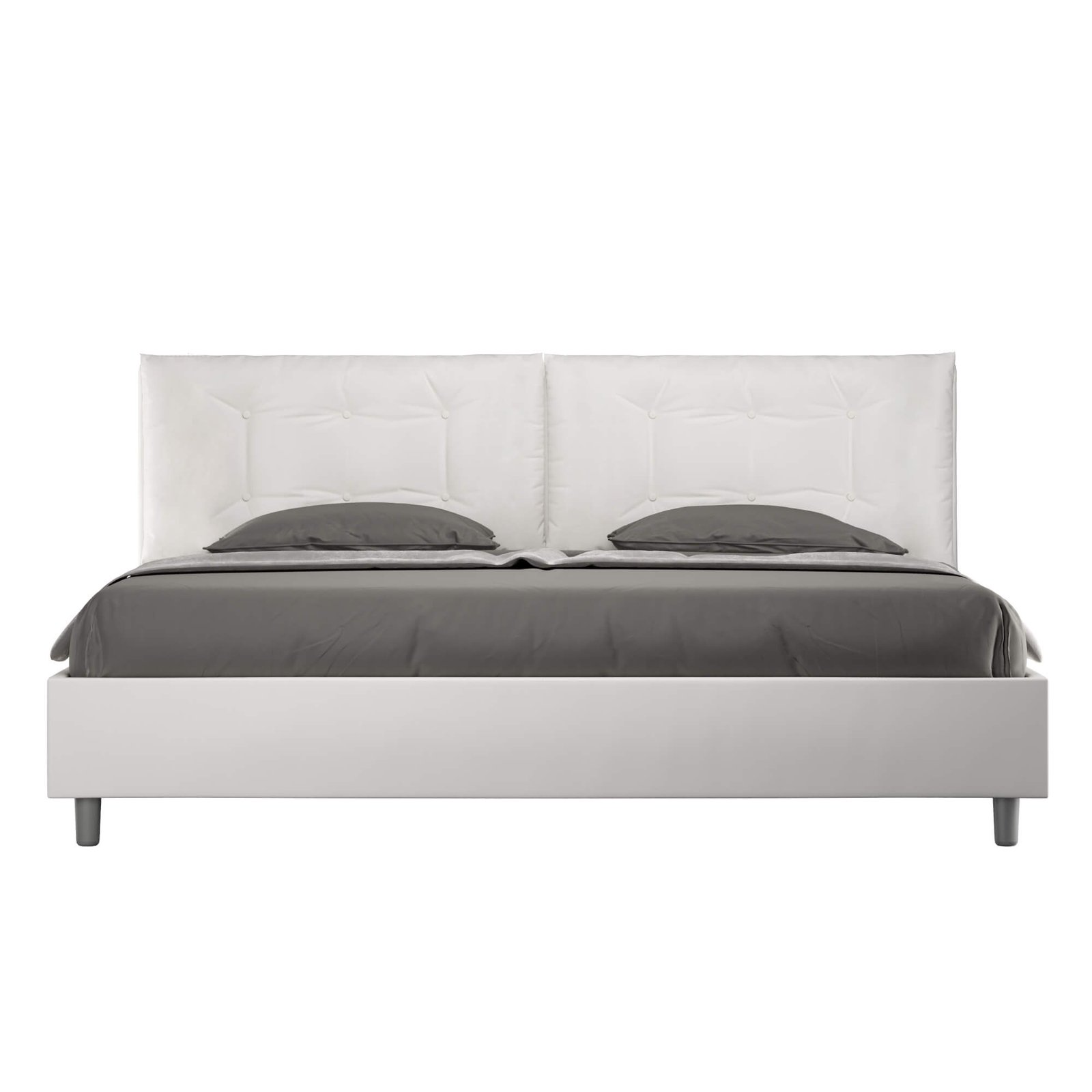 Letto Matrimoniale King size rivestito in Similpelle con cuscini xl – ANNALISA LARGE