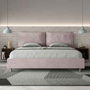 Letto Matrimoniale King size rivestito in Microfibra con cuscini xl – ANTEA LARGE