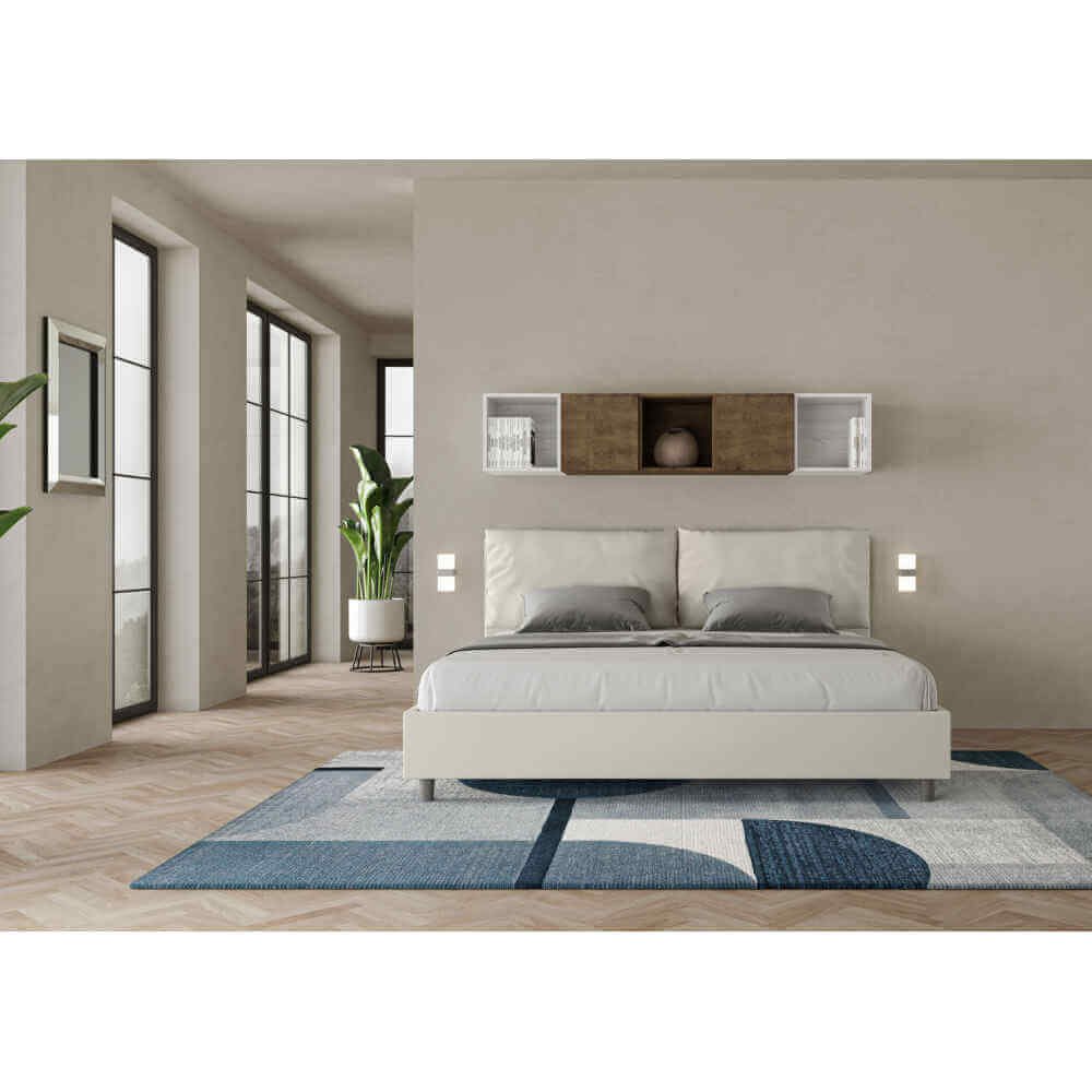 Letto Matrimoniale King size rivestito in Similpelle con cuscini xl – ANTEA LARGE