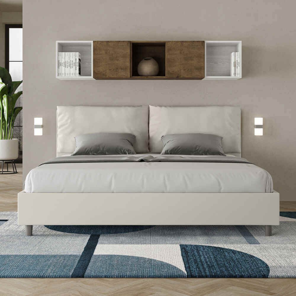 Letto Matrimoniale King size rivestito in Similpelle con cuscini xl – ANTEA LARGE