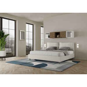 Letto Matrimoniale King size rivestito in Similpelle con cuscini xl – ANTEA LARGE