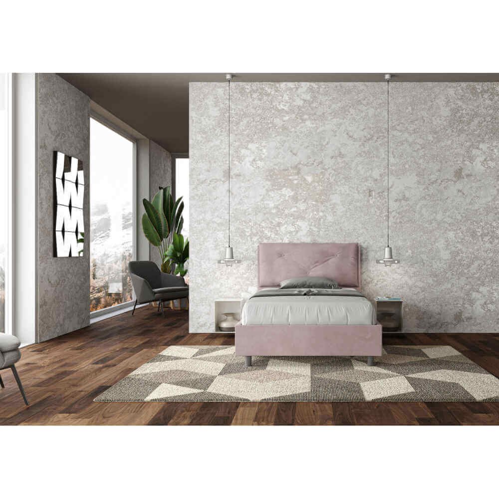 Letto una piazza e mezza rivestito in Microfibra con cuscini xl – APPIA LARGE