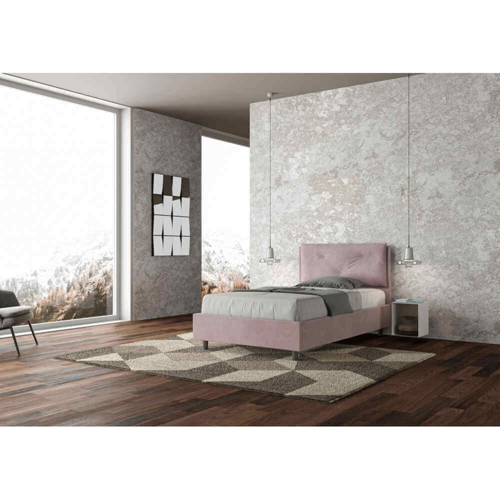 Letto una piazza e mezza rivestito in Microfibra con cuscini xl – APPIA LARGE