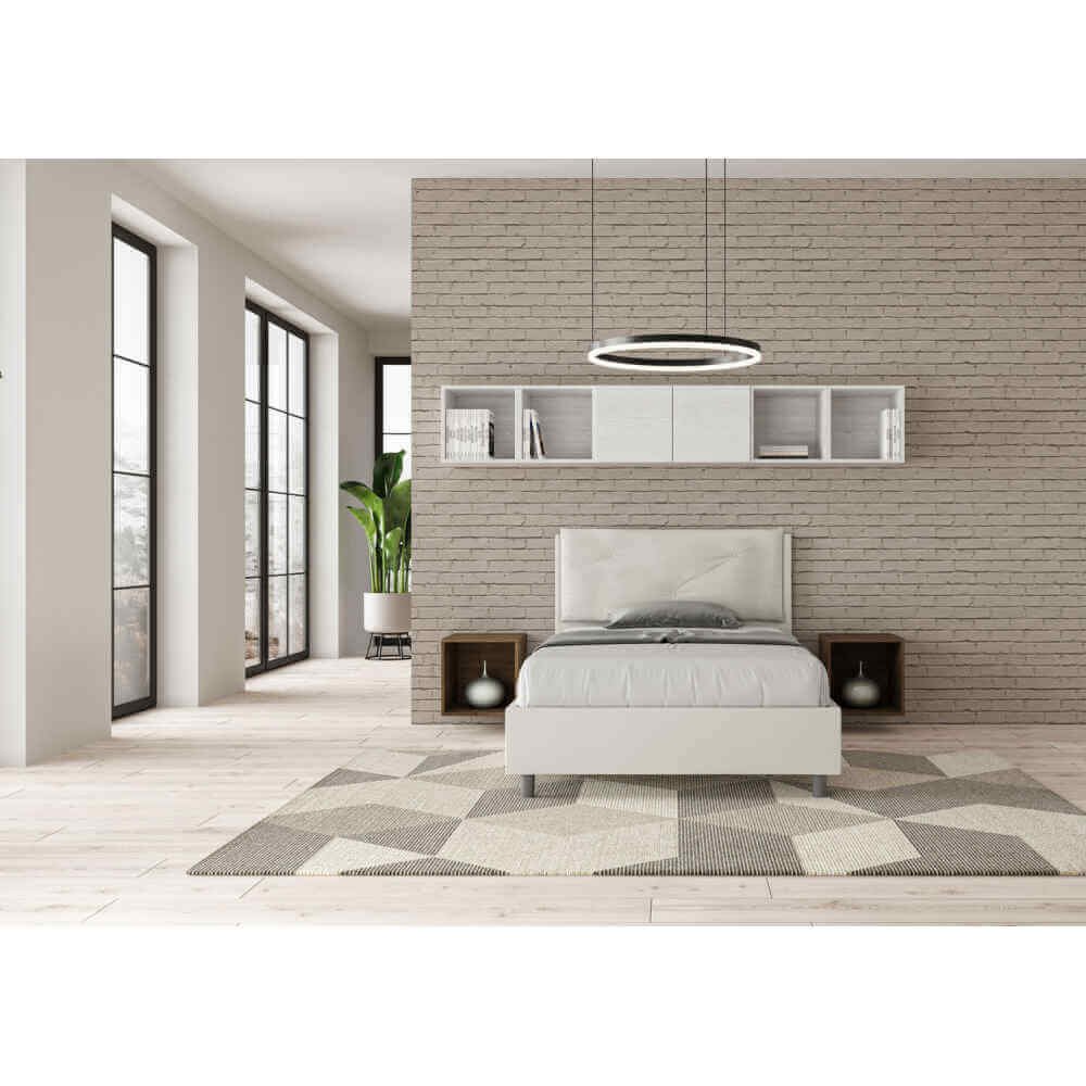 Letto una piazza e mezza rivestito in Similpelle con cuscini xl – APPIA LARGE