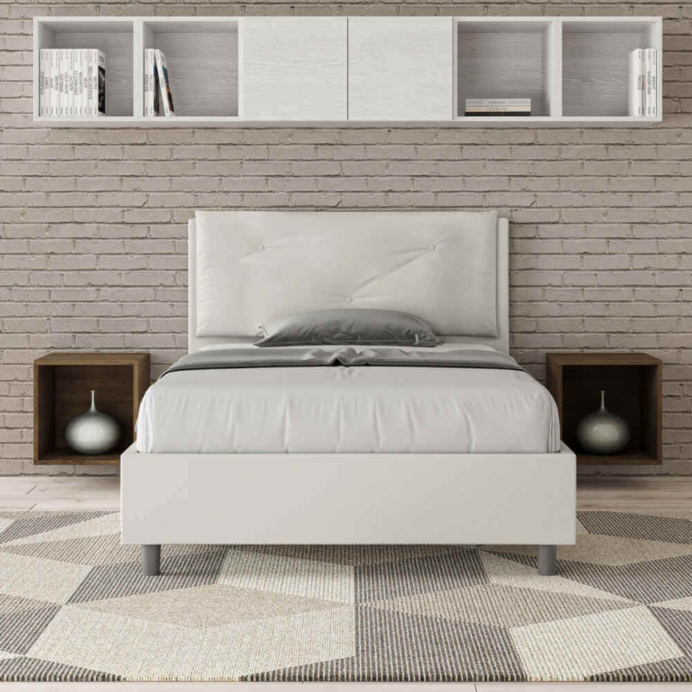 Letto una piazza e mezza rivestito in Similpelle con cuscini xl – APPIA LARGE
