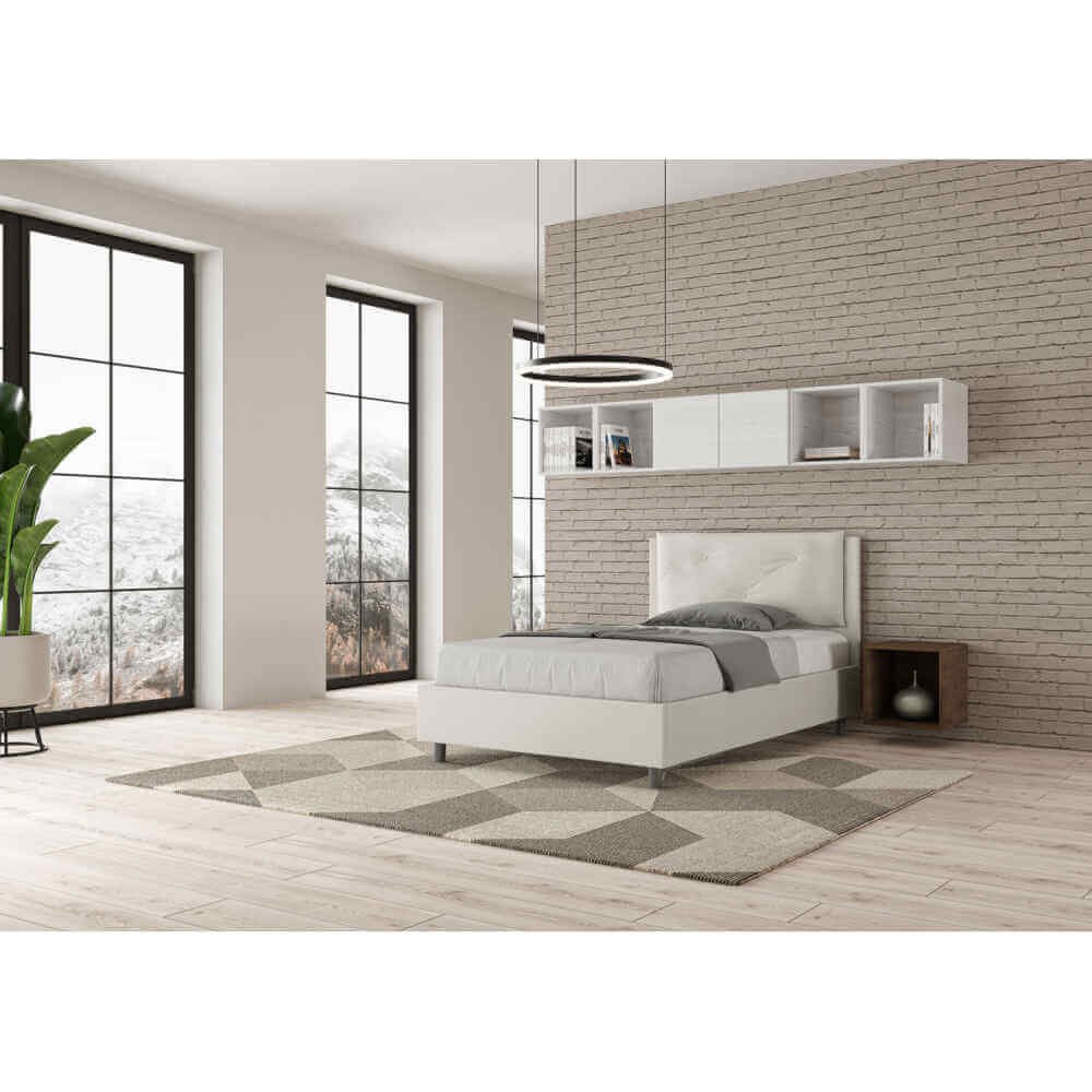 Letto una piazza e mezza rivestito in Similpelle con cuscini xl – APPIA LARGE