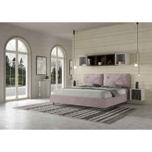 Letto Matrimoniale King size rivestito in Microfibra con cuscini xl – APPIA LARGE