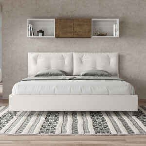 Letto Matrimoniale King size rivestito in Similpelle con cuscini xl – APPIA LARGE