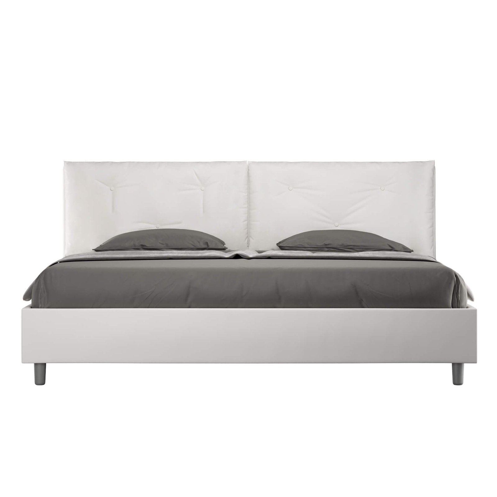 Letto Matrimoniale King size rivestito in Similpelle con cuscini xl – APPIA LARGE